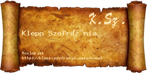 Klepp Szofrónia névjegykártya